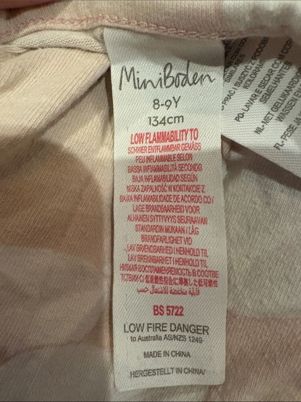 Mini Boden Pink and White Unicorn Print Nightgown